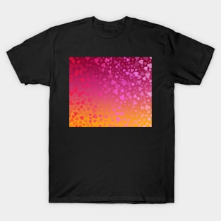 Hearts Colors- Pink Orange T-Shirt